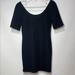 Forever 21 Black Bodycon Mini Dress with Scoop Neck for Night Out